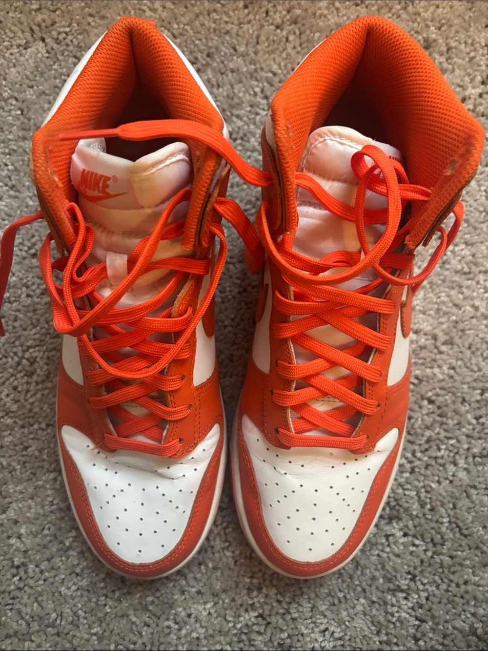 Nike Men's High-Top Sneakers in White and Orange